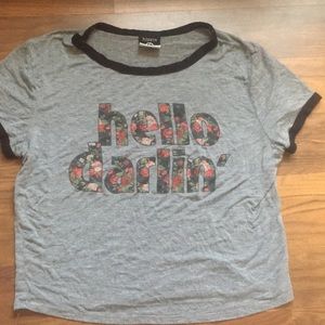 Grey Short Sleeve crop top